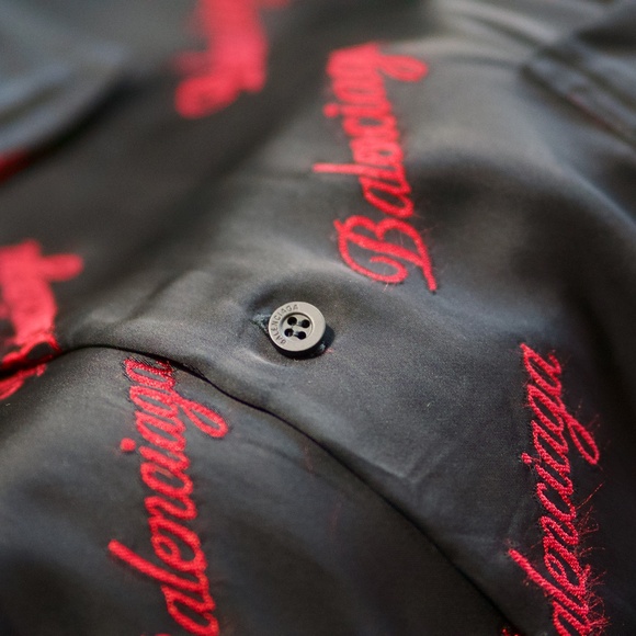 BALENCIAGA Pajama Short Sleeve Button-Up Shirt - Picture 4 of 16